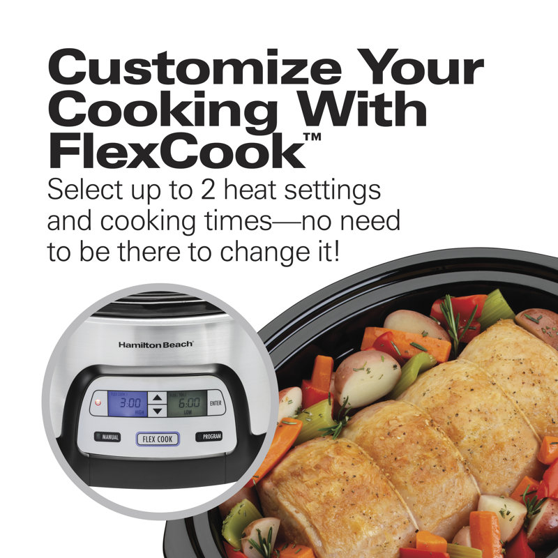 Hamilton Beach® Programmable FlexCook 6 Quart Slow Cooker & Reviews